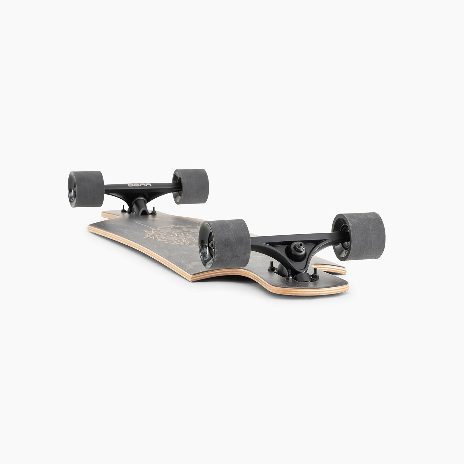 120CP-FRDHPNCBK-Drop_Hammer_Black_Pinecone_Complete-Longboard-Boards-Wheels_up-Web