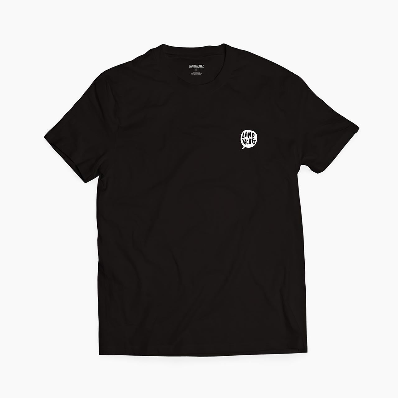 Landyachtz_Tshirt_Speech-Bubble_Black_Longboard_Skateboard_Front